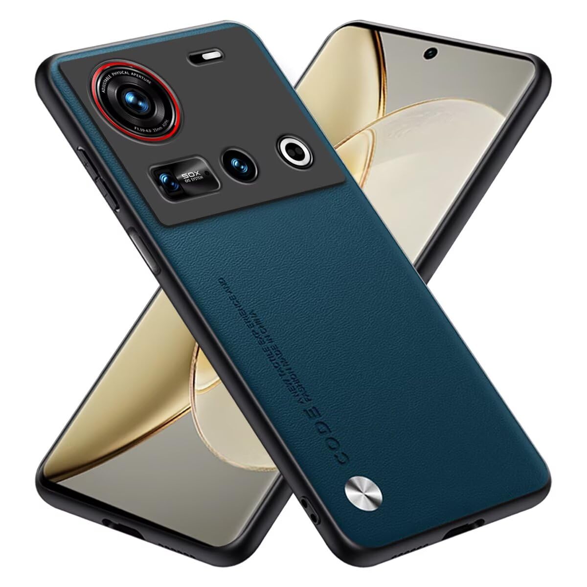 Topme Custodia In Kevlar Per Nubia Z60 Ultra / Leading Version / Photographer Edition, Cover In TPU Morbido Con Texture Similpelle E Accento Metallico, Resistente Agli Urti.