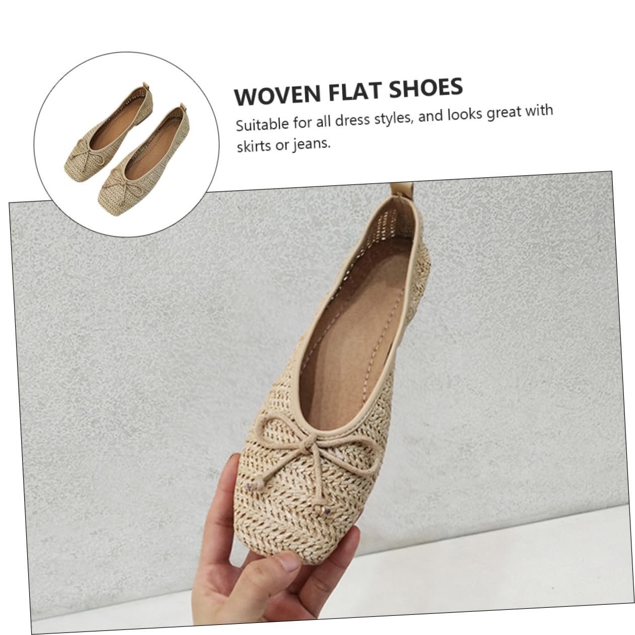 BESPORTBLE Scarpe Basse Donna Eleganti e Comode Design retrò, Sabot Estivi in PU e Gomma, Modelli Casual per Mamme e Nonne