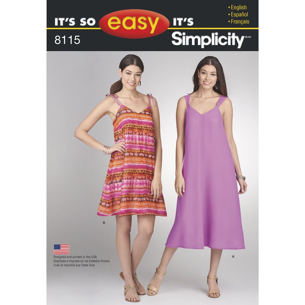 Patron pour robe de couture Simplicity 8115 tailles 8-18 femme