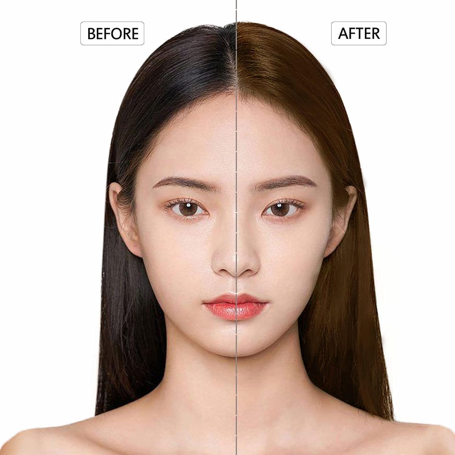 Chestnut Brown Hair Dye Shampoo 3 in 1, Long-lasting & Natural Hair Color Shampoo, Herbal Ingredients Natural Shampoo Hair Dye Effect in Minutes, Gifts for Men Women 500ml - Image 2