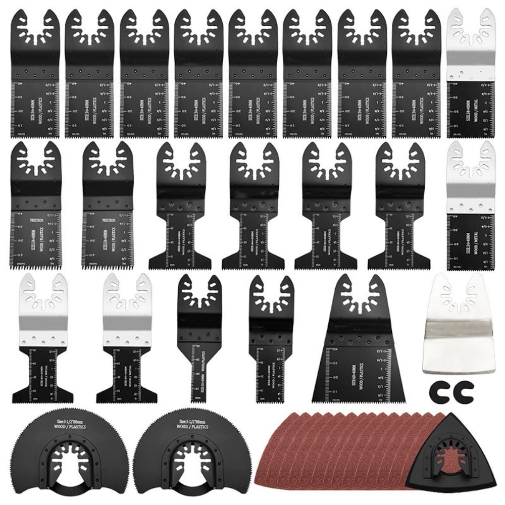 Sägeblatt-Zubehör-Set für multifunktionale Werkzeuge, oszillierende Sägeblätter, universelles Zubehör für Schätze, Holz, Weichmetall und Kunststoff (41 Stück)