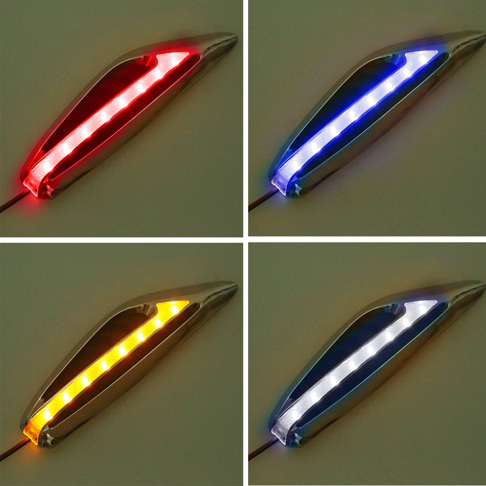1 paire de feux direction lampe latérale DC12V lame forme Auto voiture LED latéraux marqueur(Rouge)