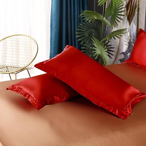 Vista 224 de Feelyou Juego de ropa de cama de satén similar a la seda, tamaño Queen, juego de funda de edredón sedosa rosa de lujo, funda de edredón suave, Multi