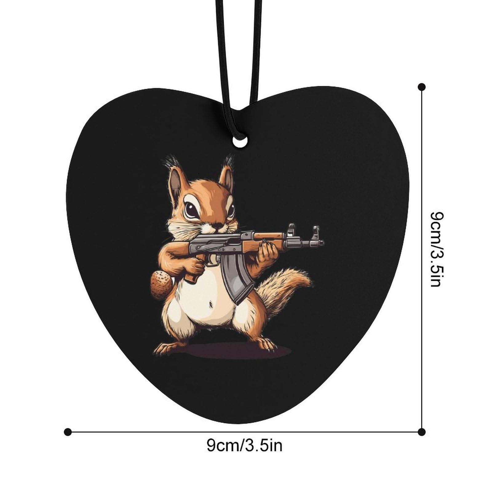 Squirrel GUN Print Car Air Freshener Hanging Aromatherapy Tablets for Car Accessories Love form