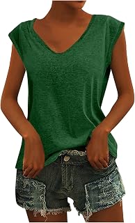 ⚡🎫 LIGHTNING + COUPON! Bluse Damen Elegant Ärmellose T-Shirt Casual T Shirt Weiß Oberteile mit Flügelärmeln Frauen Schwarz Kleidung Sommer Grau S…