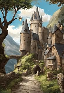 Eurisko Studios Wizarding World Castle Digital Painting Art Print