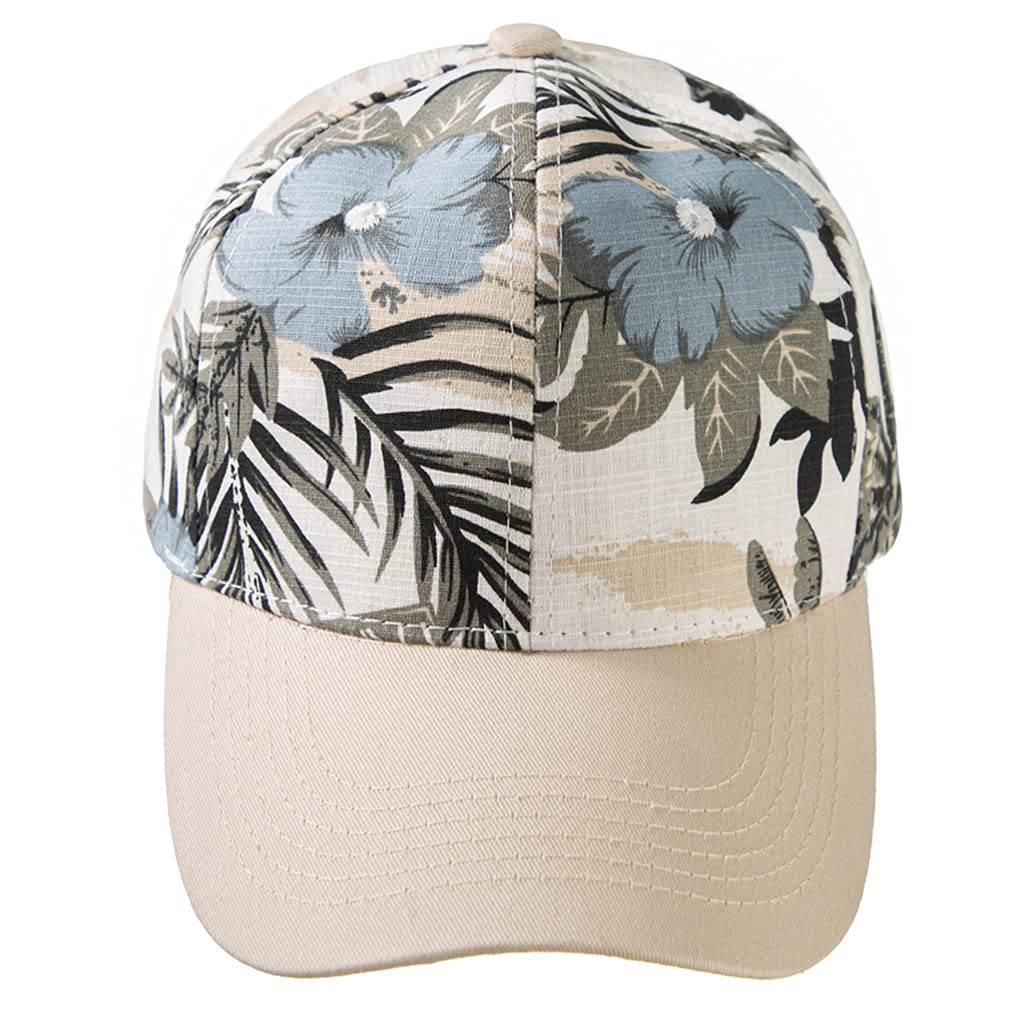 Alloneslife Unisex 01 Baseball Cap, Baseball Leaves Floral Print Adjustable Hat(01)