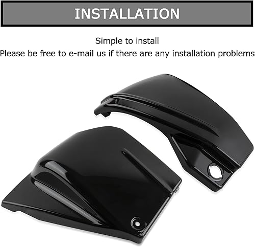 Vista 5 de Cubiertas laterales de batería izquierda derecha para motocicleta V-Star 650 DragStar 650 XVS650 y XVS650A Custom Classic All Years (negro)