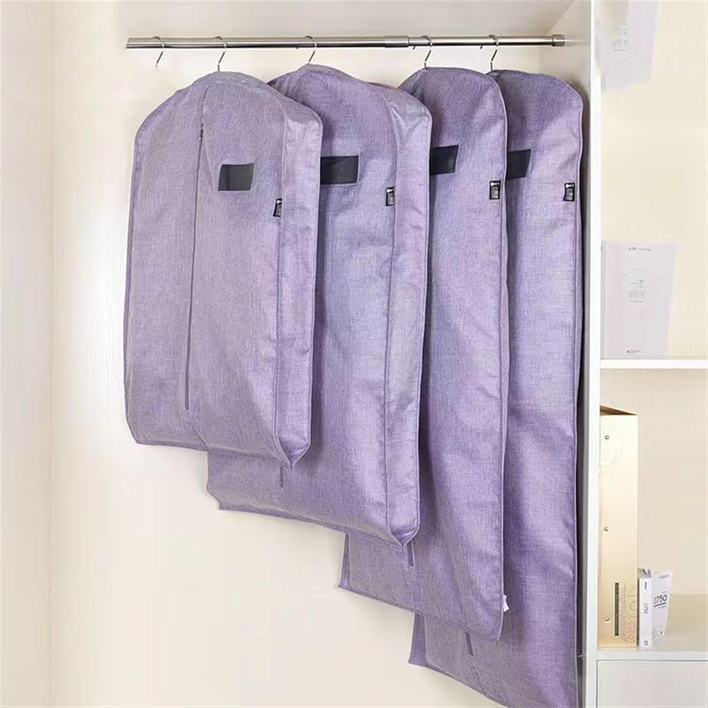 Funda antipolvo gruesa para ropa, bolsa de almacenamiento multifuncional para abrigo y traje, diseño de cremallera semitransparente para protección de bodas