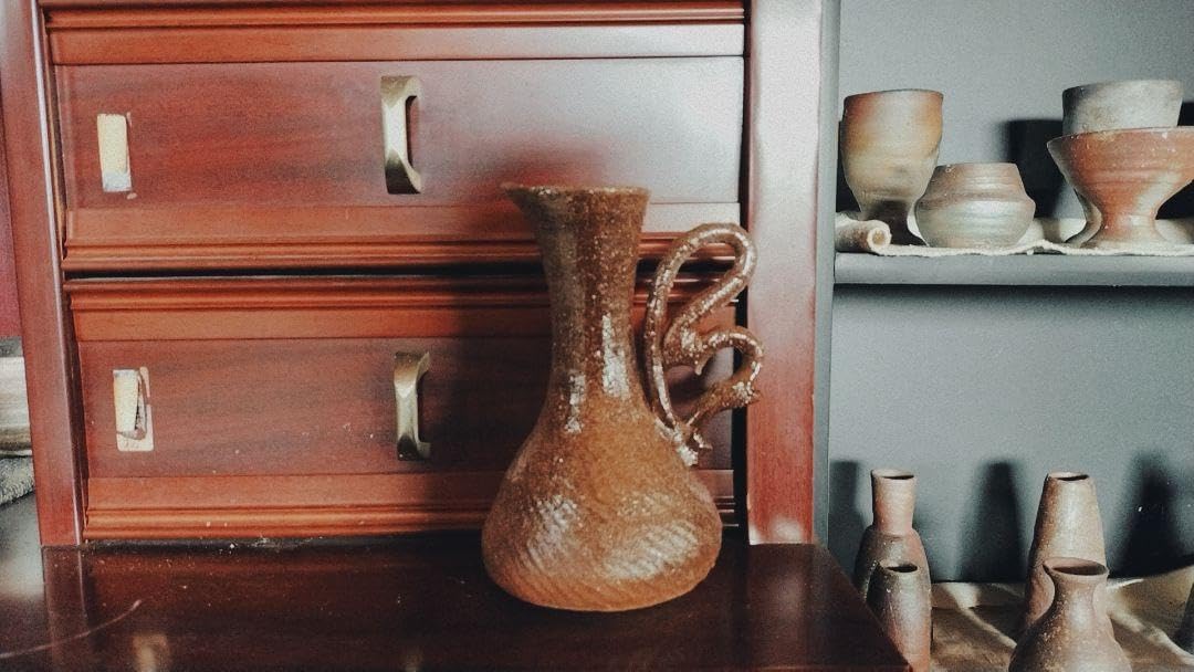 備前 盧山窯武用君彦作共箱美しい備前焼とっても不思議な花瓶