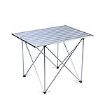 iClimb Ultralight Compact Camping Folding Table with Carry Bag (Reinforced Silver - XL)