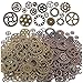 Teenitor 200 Gram (Approx 140pcs) Bronze and Copper Assorted Antique Steampunk Gears Charms Pendant Clock Watch Wheel Gear for Crafting, Jewelry Making