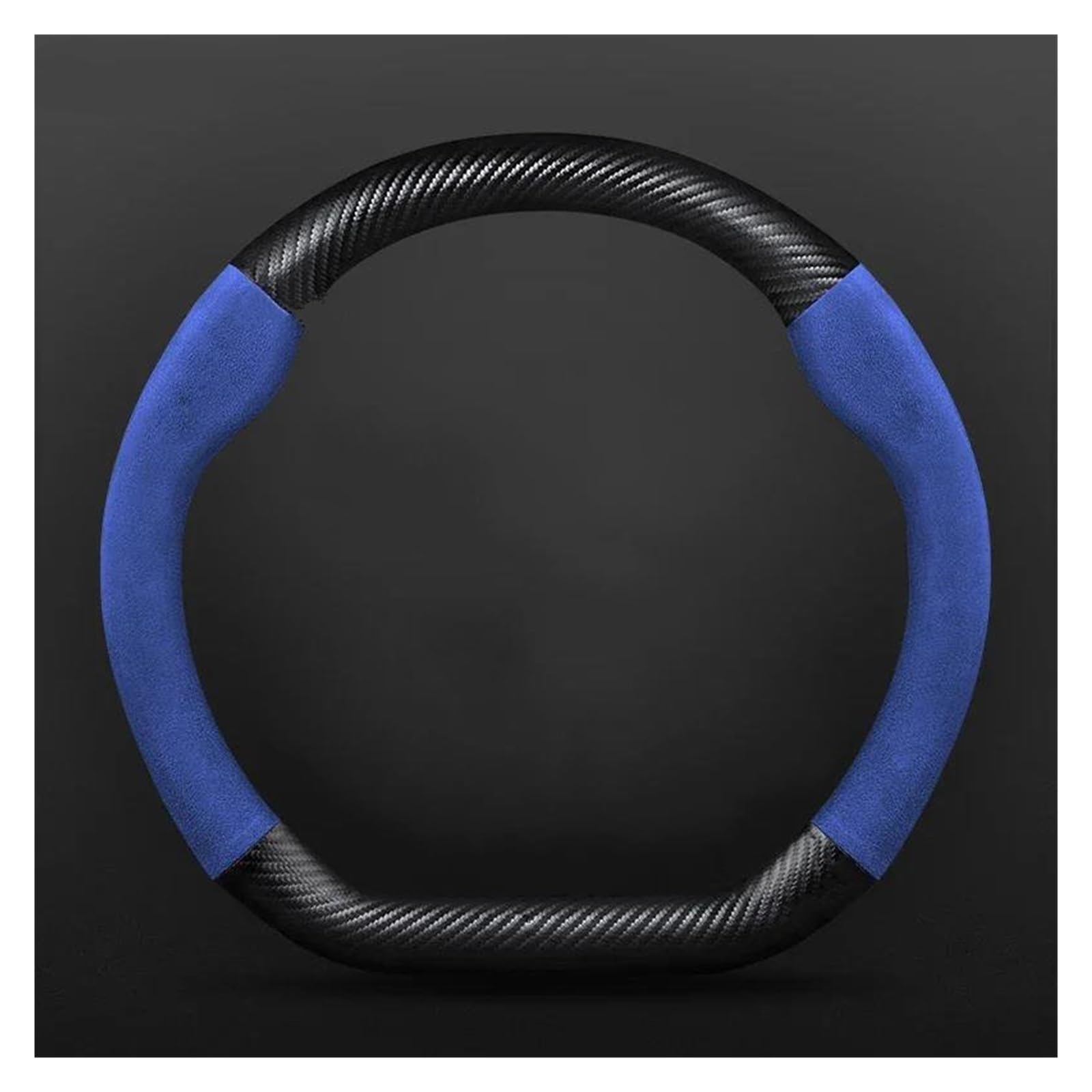 Volantes Funda para Volante Coche Piel auténtica, Ante, Fibra Carbono, 38cm, para Volvo Polestar 1, 2, 3, 4, 5, 2023 Funda Volante(D Style A Blue)