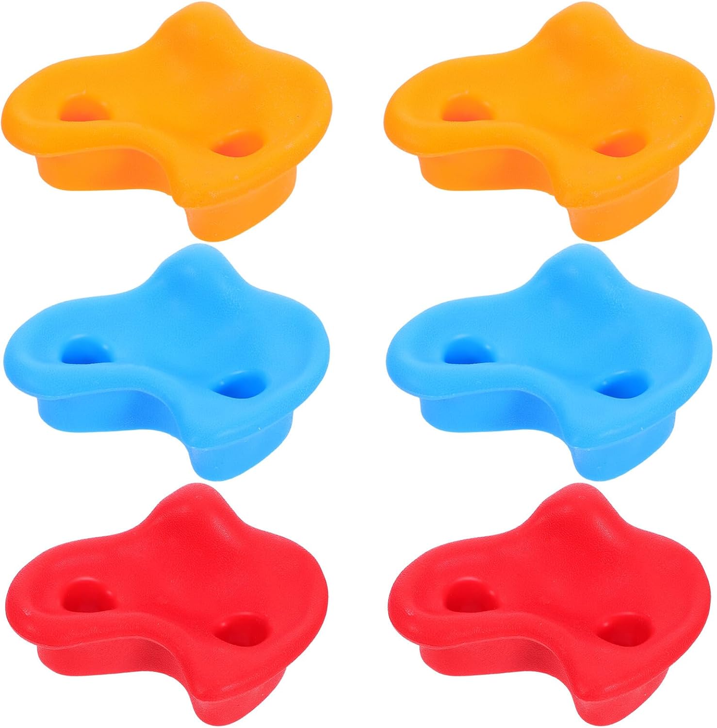 Toddmomy 6pcs Indoor and Outdoor ’s Rock Climbing Holds Set, Thickened Playground Climbing Grips, Multi-Color (Blue, Red, Orange) Climber Attachments for Play Sets