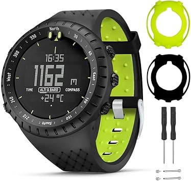 Compatible for Suunto Core Case Band,Silicone Replacement Strap Bracelet Accessories Cover Protector Case for Suunto Core Smart Watch