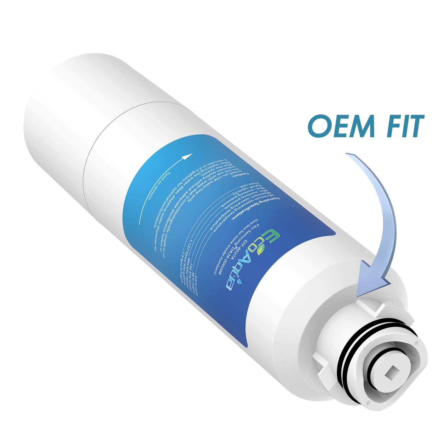 EcoAqua EFF-6027A Filtro de Agua para frigoríficos Compatible con Samsung DA29-00020B, DA29-00020A, 04609101000, HAF-CIN/EXP, 46-9101 (2)