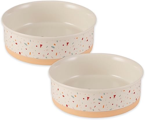 Bone Dry Cuencos de cerámica para alimentos y agua para mascotas antideslizantes para una alimentación segura y menos desordenada, aptos para