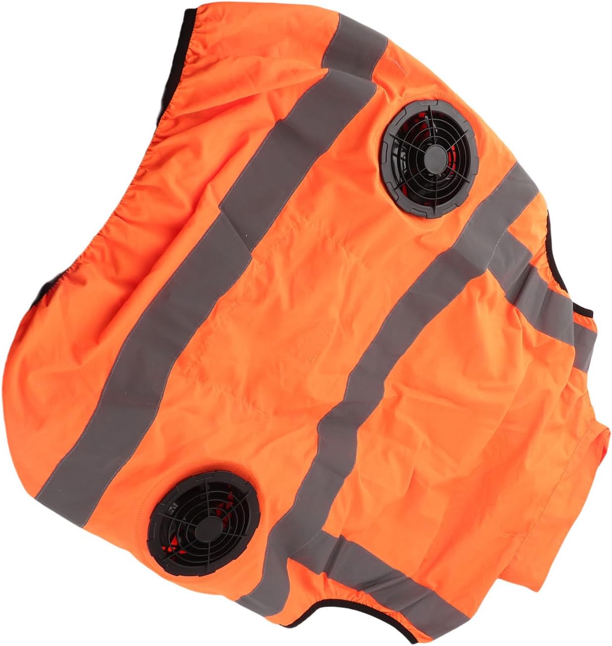 Cooling Vest with Two Removable Fans, Air Conditioned Work Waistcoat, 5V Rechargeable, Reflective Stripes, Lightweight Breathable - Heat Management, Protection, Safe for (XL)