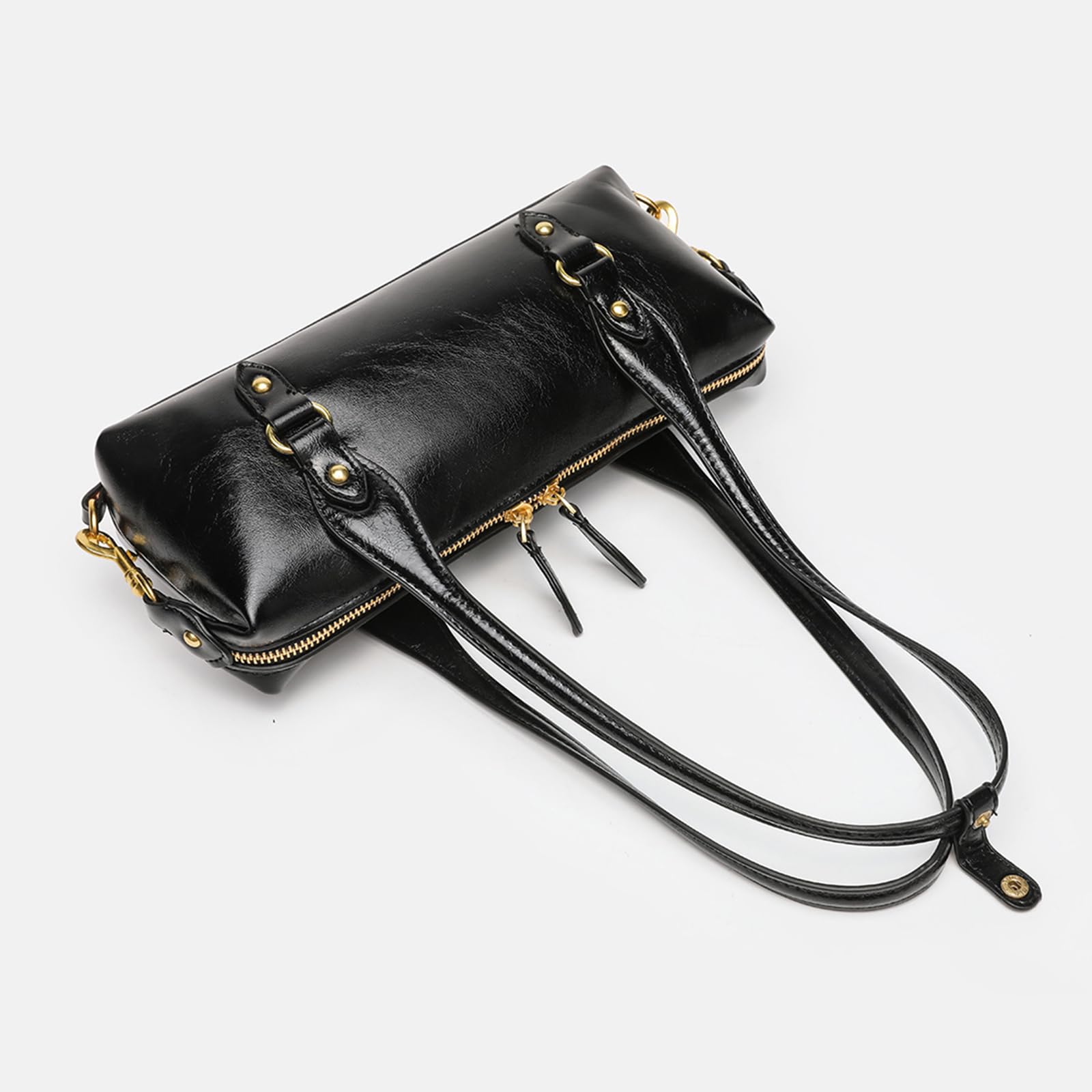 Bolso de mano de piel sintética de gran capacidad para mujer Hobo 27 cm para oficina diaria salidas y eventos sociales