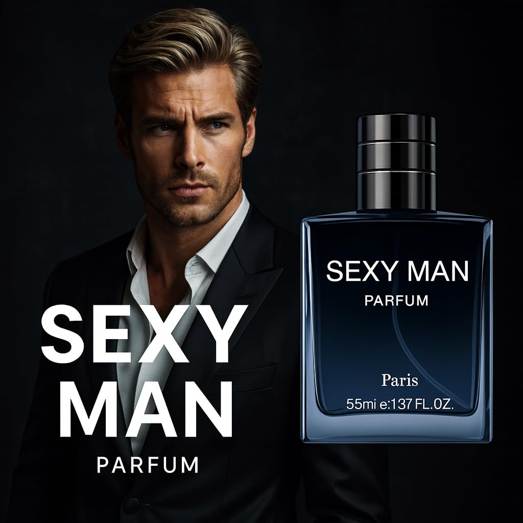 Men's Luxury Cologne with Cedarwood, Iris, Tonka Beans, Amber Notes, 55ml/1.87 FL.OZ, Long Lasting Perfume for Men, Blue Glass Bottle - Image 3