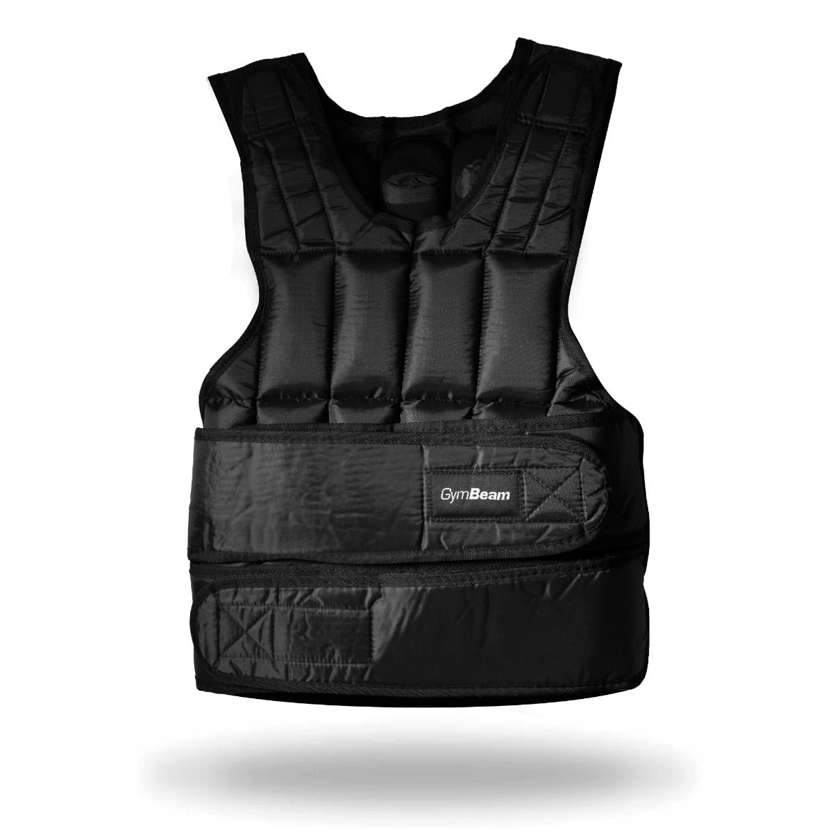 GymBeam Gewichtsweste - Effektives Fitness-Accessoire, mit Klettverschluss, anpassbares Gewicht, verbessert die Intensität und Kalorienverbrennung beim Kraft- und Gewichtstraining Schwarz