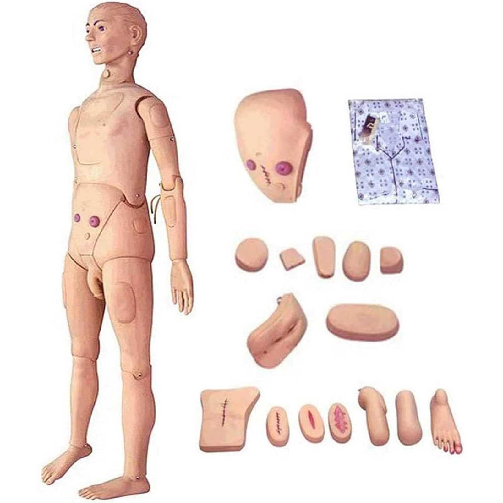 Yxfazpp Men's Scientific Patient Care Manikin 170Cm/5.57Ft Life Size Multi-Functional Patient Care Simulator And Fe Nursing Manikin Human Anatomical Model For Nursing Medical Training