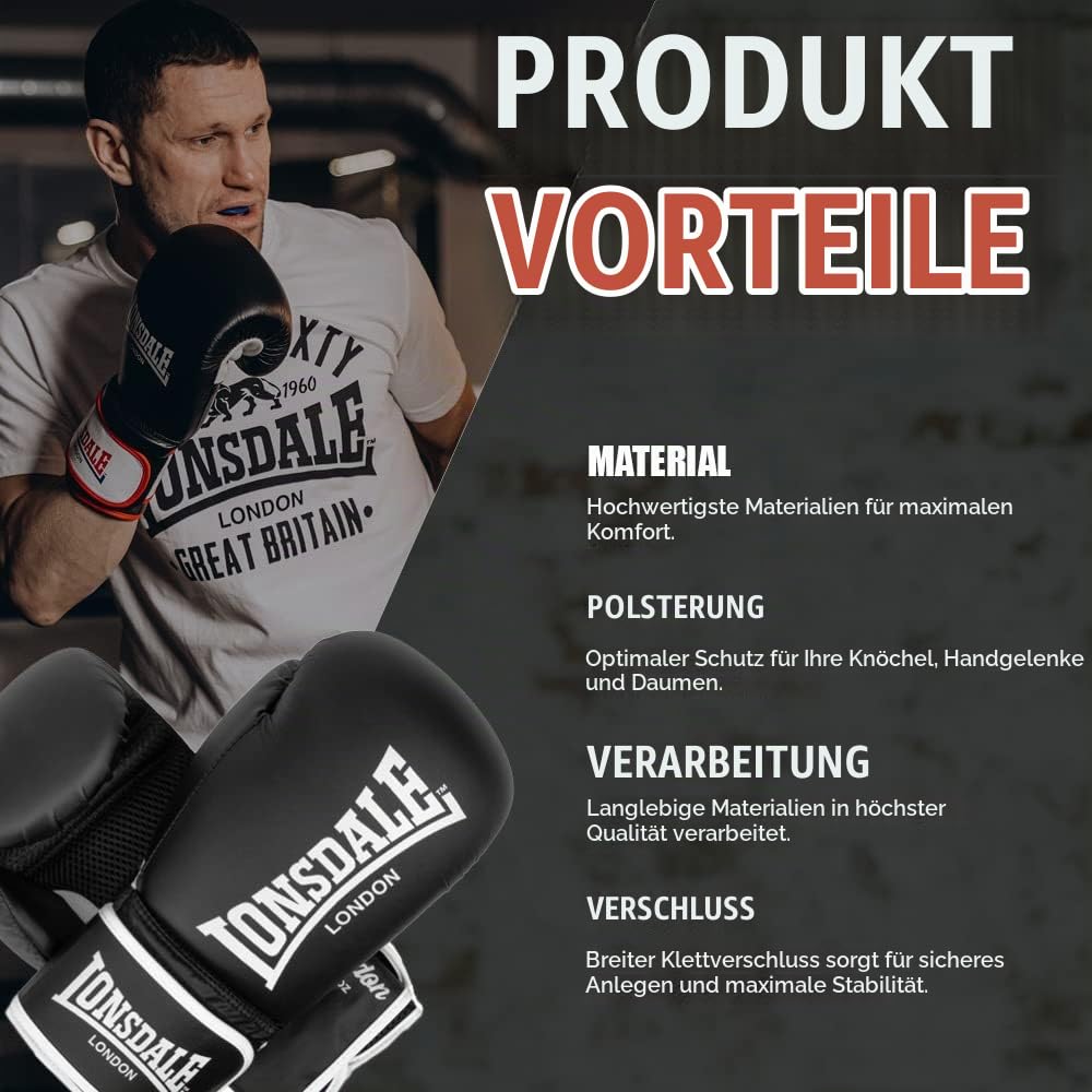 Lonsdale Boxhandschuhe aus Kunstleder ASHDON
