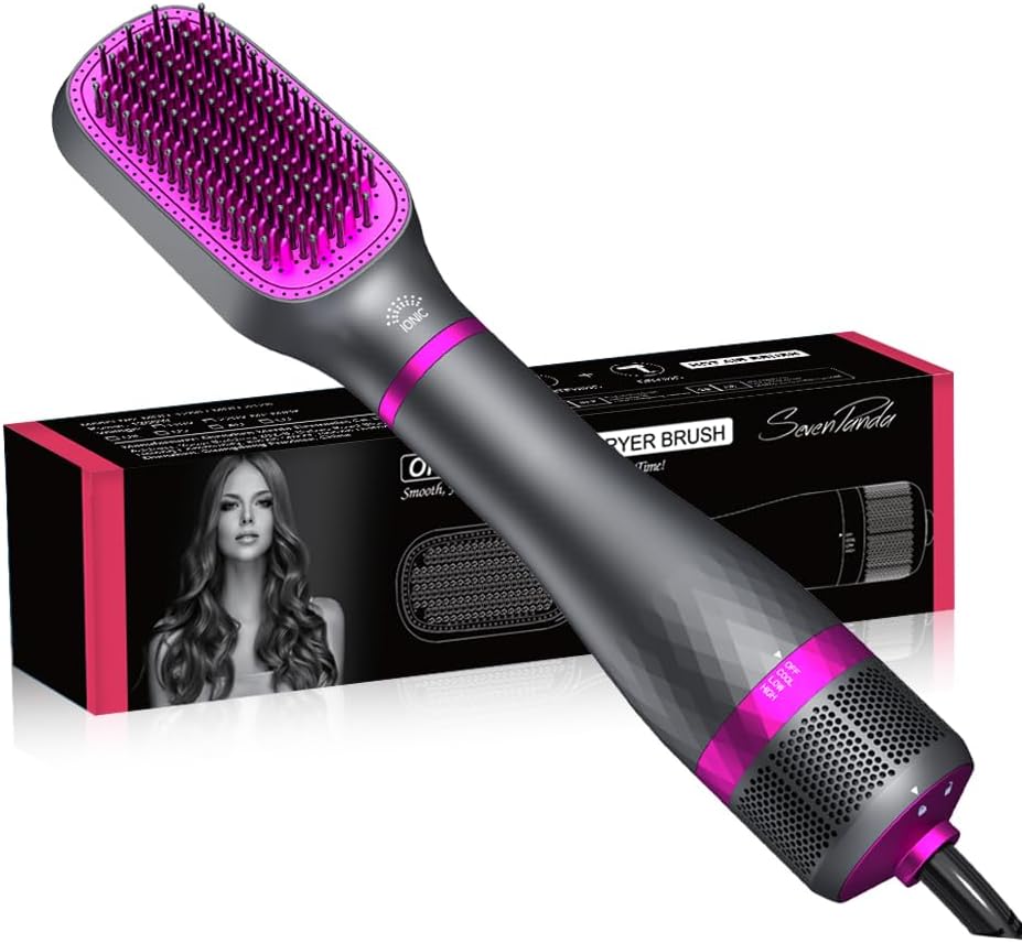 3 in 1 One-Step Hair Dryer Brush & Straightener Brush,Hair Dryer/Hot Air Brush with Adjustable Temperature - for Styling Short, Medium & Long Hair,Hot Hair Blow Dryer Brush Hair Dryer and Volumizer