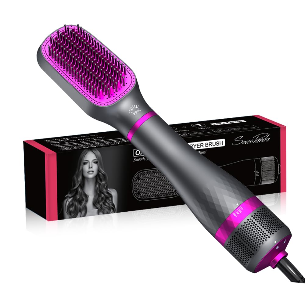 3 in 1 One-Step Hair Dryer Brush & Straightener Brush,Hair Dryer/Hot Air Brush with Adjustable Temperature - for Styling Short, Medium & Long Hair,Hot Hair Blow Dryer Brush Hair Dryer and Volumizer