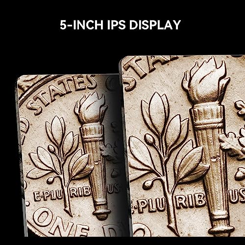 Image of Tobo Coin Microscope for Adults: 4.3'' LCD Digital Microscope 1000x with 8 Adjustable LED Lights, PC View Compatible with Windows /MBook TD-1014IM.