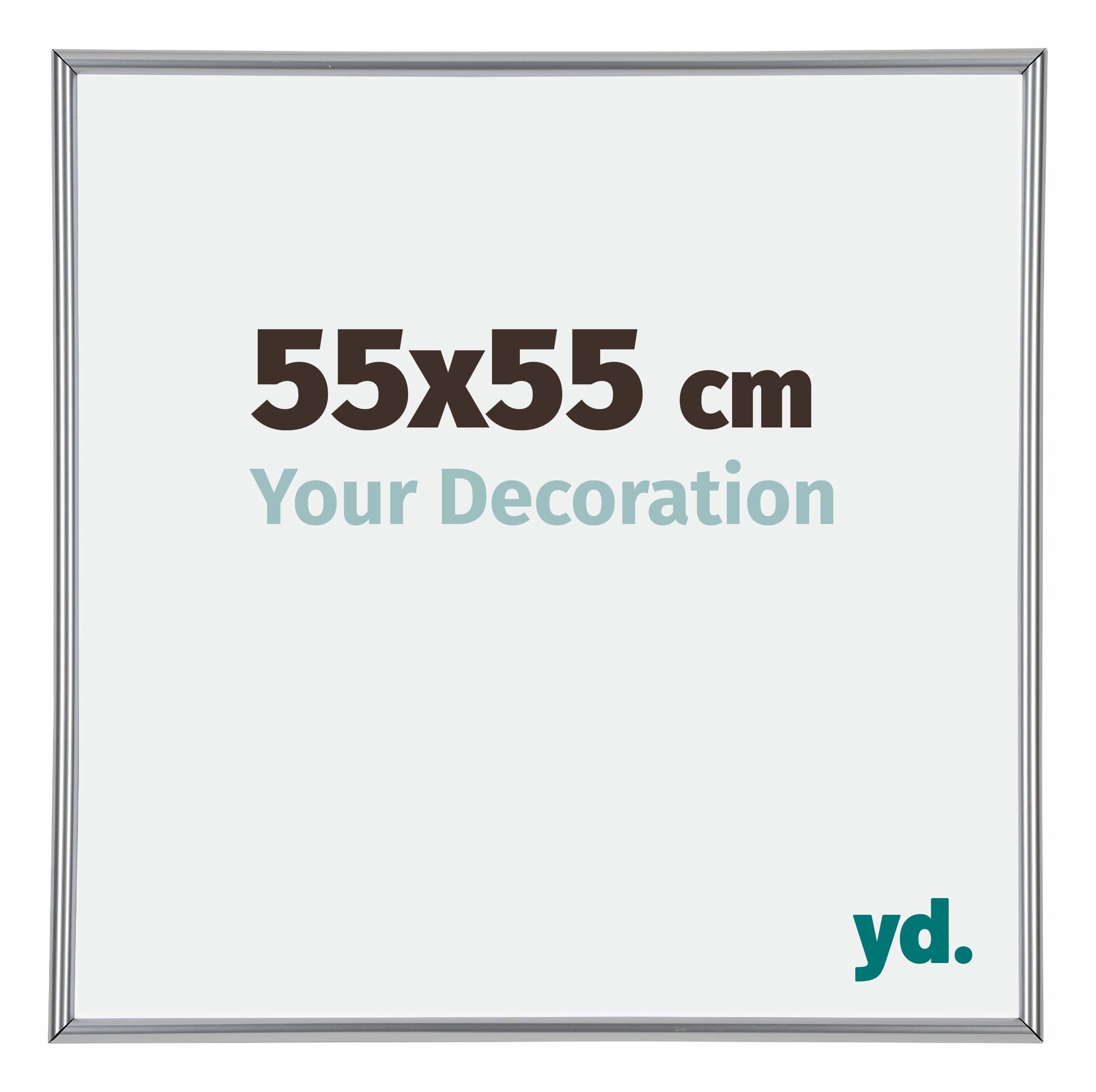 Your Decoration - Picture Frame 55x55 cm - Silver High Gloss - Decorative Wall Frame in Plastic with Antireflection - Frame 55x55 - Annecy