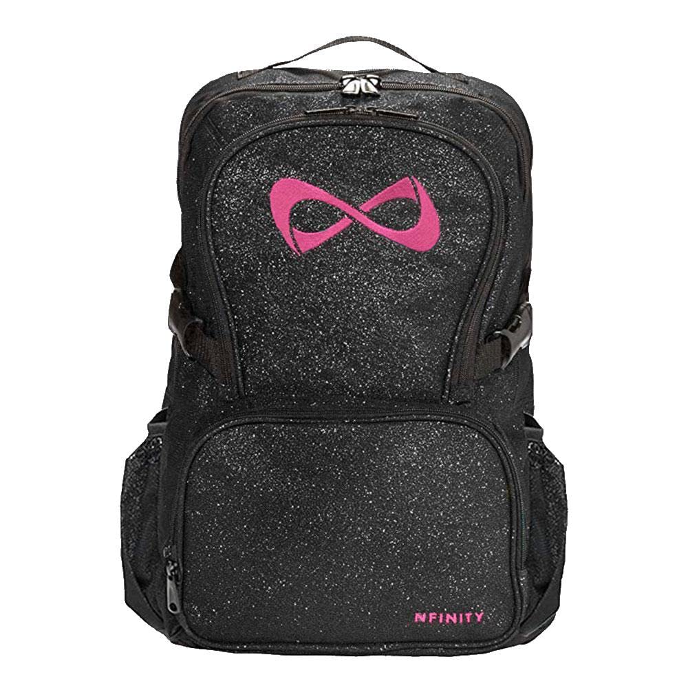 Nfinity Sparkle Backpack for Cheerleaders – Glitter Finish, Lightweight and Durable, with Ample Storage and Adjustable Straps