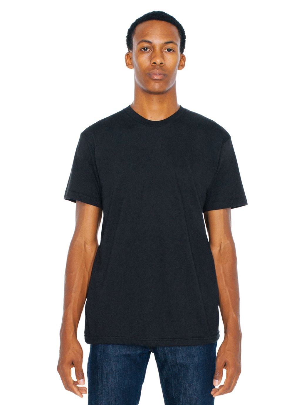 American Apparel Mens Poly Cotton Short Sleeve Crew Neck