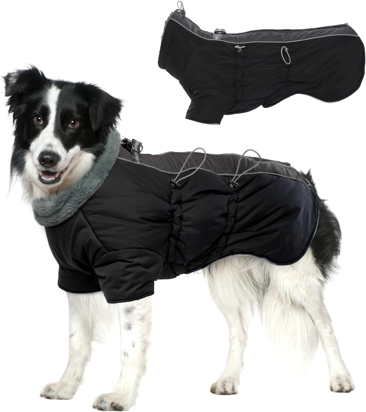 IKIPUKO Warm Dog Puffer Jacket, Zip Up Dog Coat with
