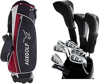 Senior Men's XLT Graphite Edition Complete Golf Club Set w/Stand Bag, 460cc Driver, 3 Wood, Hybrid, 5-9 Irons, Wedge: Right Hand Cadet, Regular or Tall Lengths: US Built