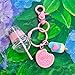 POYAMUSE Kawaii Macaron Color Mini Ice Cream and Boba Keychain Charm, Cute and Whimsical Pendant for Bags, Keys, and Accessories, Colorful Keychain for Women - Pink
