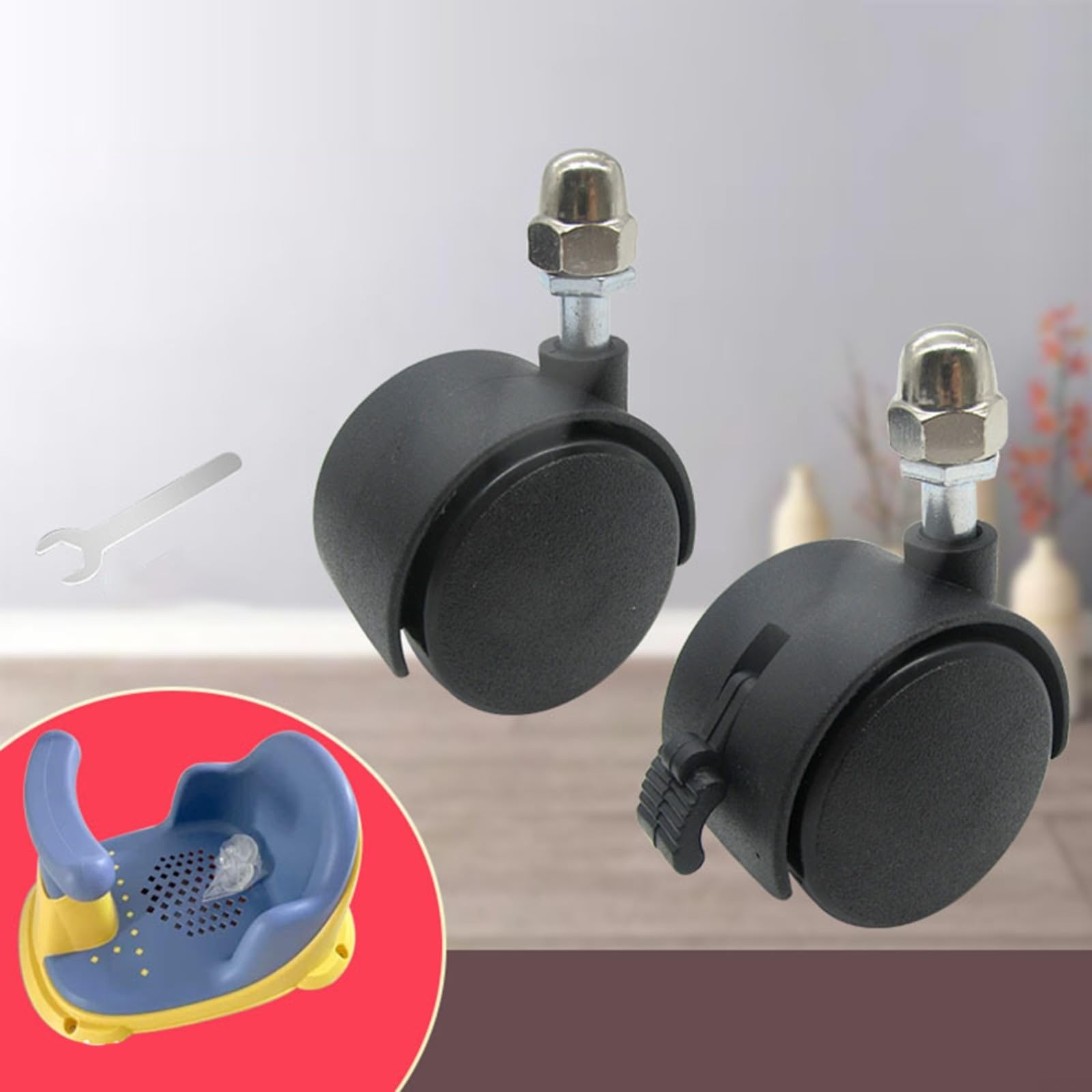 4 Stück omnidirektionale Radrollen Ersatz, Heizräder Rollen für Midea elektrische Ölheizung (ohne Bremse)