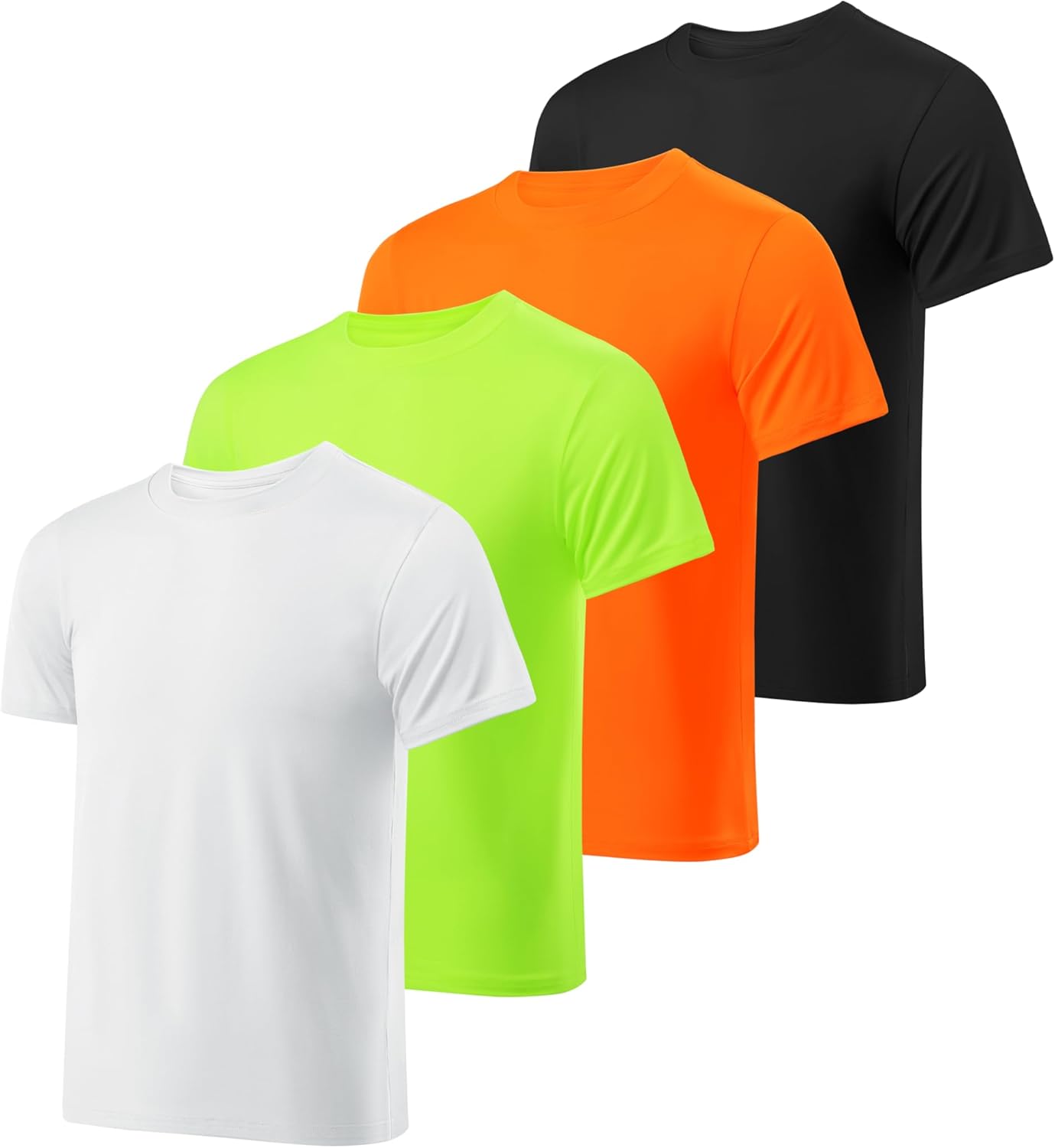 Resinta 4 Pack Boys Athletic T-Shirts Dry-Fit Wicking Short Sleeve T-Shirt Active Performance Sports Tees for Teen Youth Boys