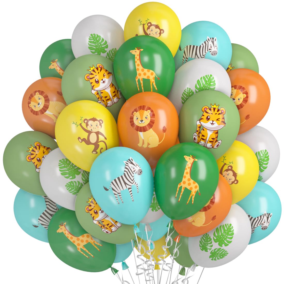 12 Palloncini In Alluminio A Forma Di Animali - Grande 40 Cm - Per Feste Di Compleanno Bambini - Elefante, Dinosauro, Panda E Altri