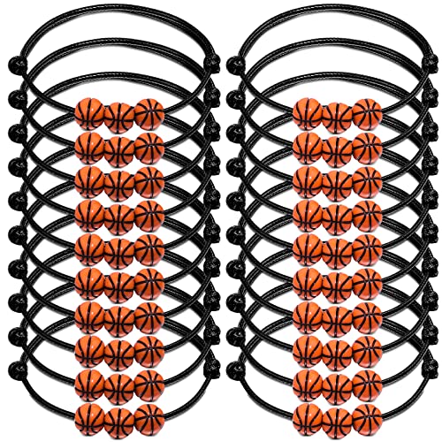 20Pedazos de Pulseras con Encanto de Baloncesto Pulseras de Amistad para Niños Hombres Ajustable Pulseras de Inspiración para Fiestas de Baloncesto Bolsas de Regalo Cover