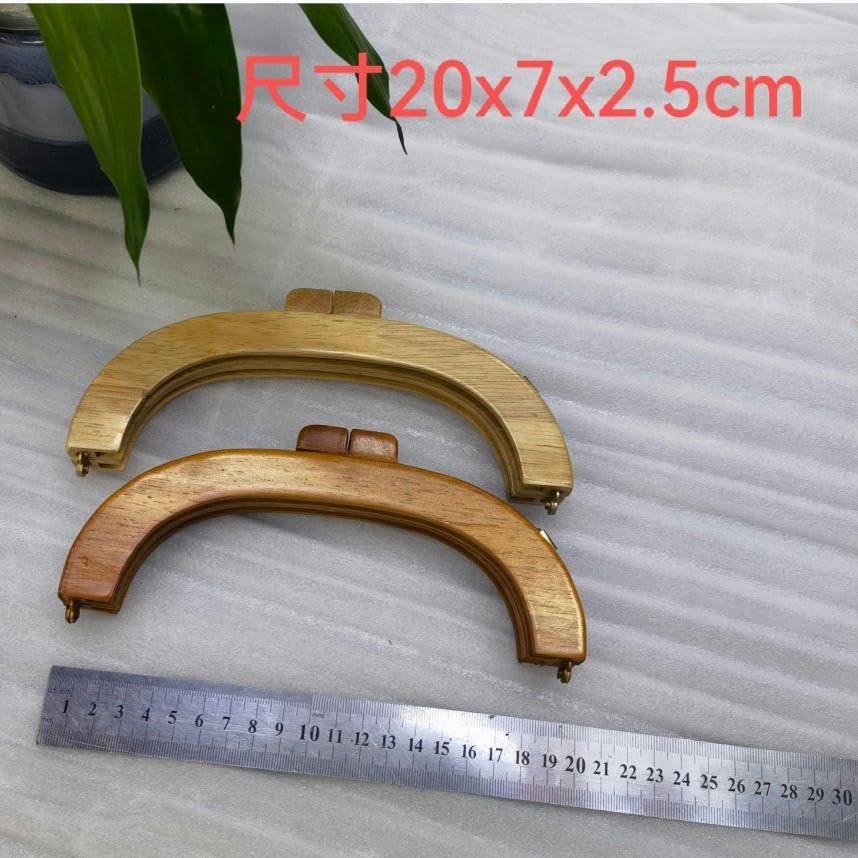2 szt. zewnętrzna 20 x 7 cm drewniana rama torebki drewniane uchwyty do torebki rękodzielnicze torebki uchwyty do torebki do majsterkowania DIY uchwyty do torby na ramię