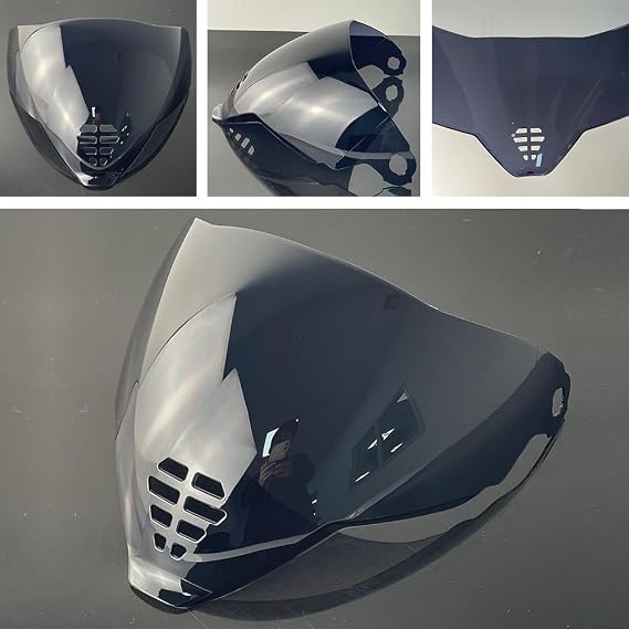 Airflite Visor for ICON Airflite IC06 Face Shield Replacement Sunscreen Lens Viseira Capacete Anti Fog Windproof Polycarbonate(Deep Black)