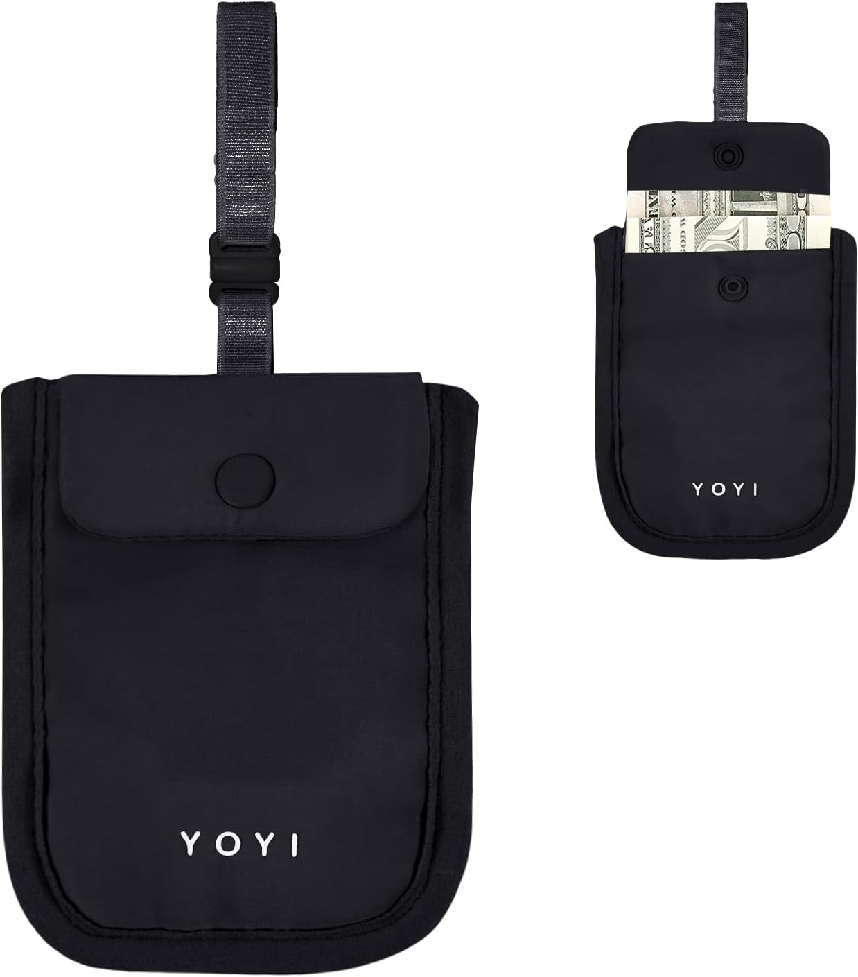 RFID Undercover Bra Wallet,Travel Pouch,Secret Pocket - Credit Cards & Money & Valuables with Adjustable,Elastic Strap Suitable for All Bra Sizes