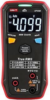 UT123 UT123D Mini Digital Multimeter Temperature Tester Data AC Voltmeter Pocket Voltage Ampere Ohm Meter Auto Range(UT123D)