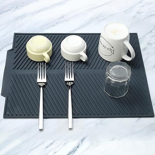 Miniatura 3 de Tapete de silicona para escurrir platos, ecológico, tapete de secado de platos para encimera de cocina, antideslizante y almohadilla aislante de