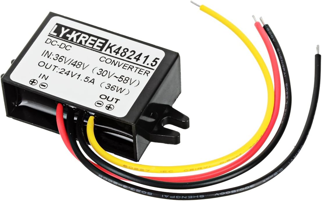 LY-KREE DC 36/48V to DC 24V 1.5A 36W Stepdown Converter Module - Black
