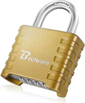 Heavy Duty Combination Lock 4 Digit Metal Padlock Outdoor Weatherproof Alloy Padlocks with Hardened Steel Shackle High Security Large