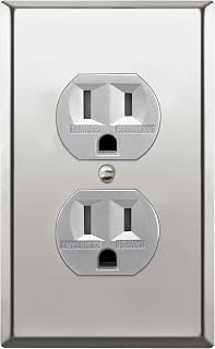 ENERLITES Elite Series Duplex Receptacle with Stainless Steel Wall Plate