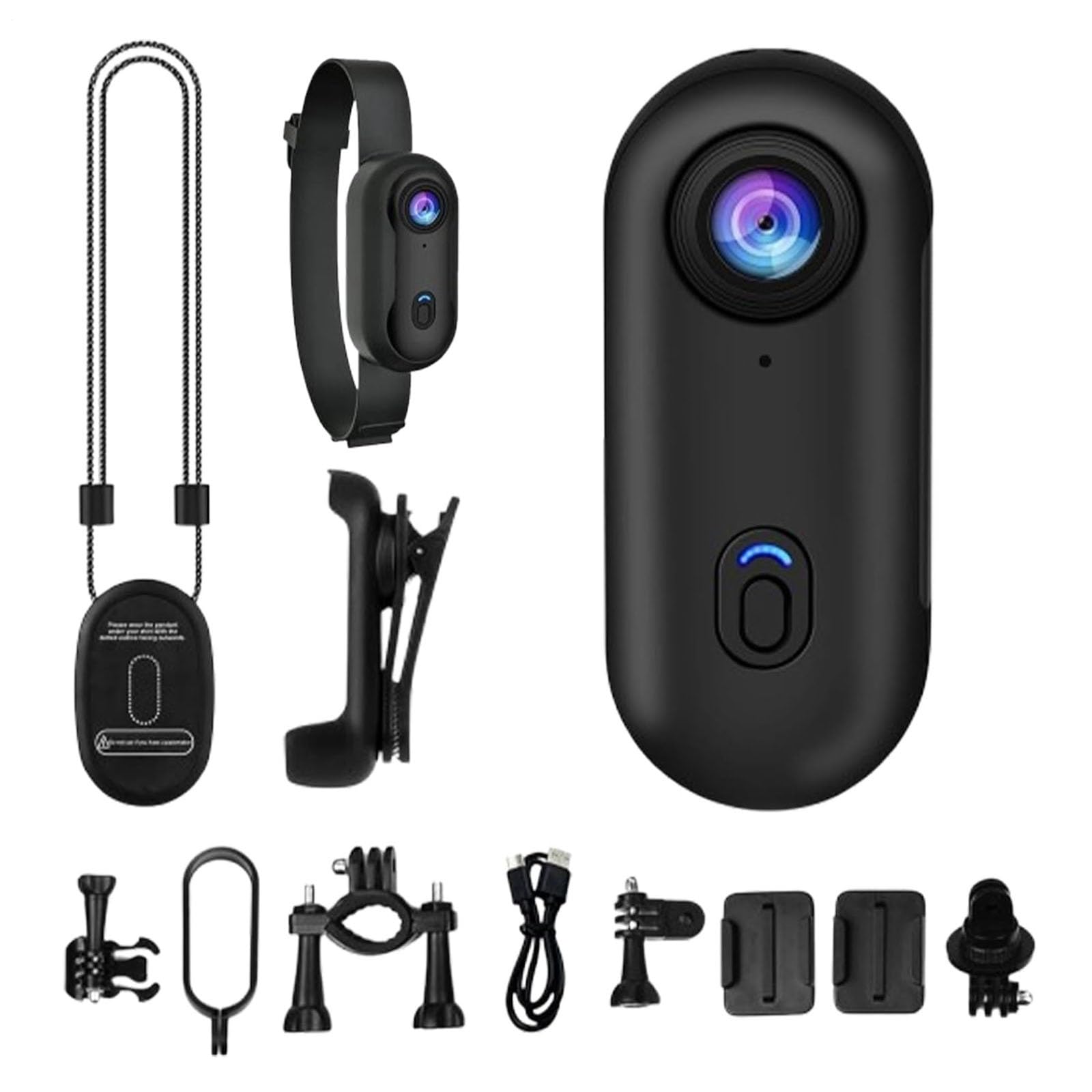 Moovora, Dashcam Intelligente, Caméra d'action Portable Au Pouce avec Enregistrement Audio Et Vidéo, étanche 4k avec Magnétique Et Clip à 360° pour Le Vélo, Underwater, Sports(Black-4k)