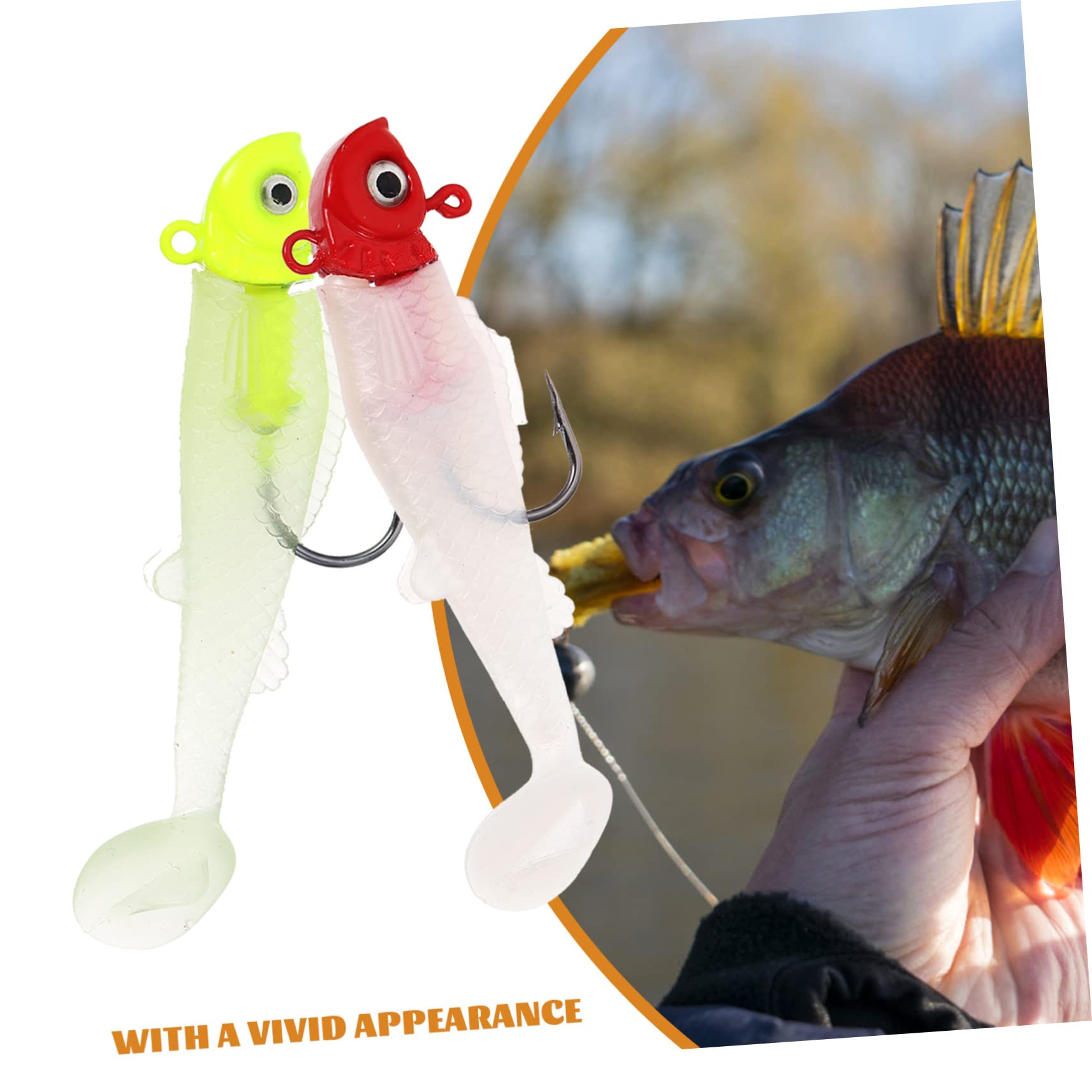 ABOOFAN 24 Pièces Leurres De Pêche Bar Rayé Plastique Souple